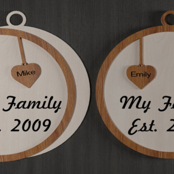 Intra απο ξύλο plywood 3mm-4mm πάχος – Μοναδικό  οικογενειακού στολιδιού 112 Δίασταση  20x20 cm INTRAFABR-118028510 - Image 3