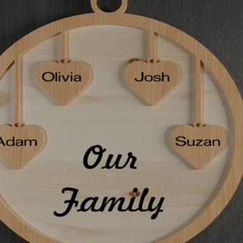 Intra απο ξύλο plywood 3mm-4mm πάχος – Μοναδικό  οικογενειακού στολιδιού 112 Δίασταση  20x20 cm INTRAFABR-118028510 - Image 4