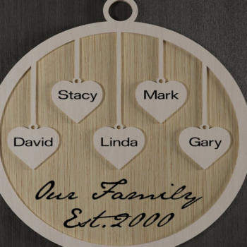 Intra απο ξύλο plywood 3mm-4mm πάχος – Μοναδικό  οικογενειακού στολιδιού 112 Δίασταση  20x20 cm INTRAFABR-118028510 - Image 5