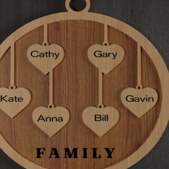 Intra απο ξύλο plywood 3mm-4mm πάχος – Μοναδικό  οικογενειακού στολιδιού 112 Δίασταση  20x20 cm INTRAFABR-118028510 - Image 6