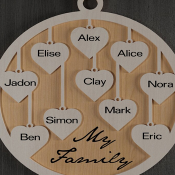 Intra απο ξύλο plywood 3mm-4mm πάχος – Μοναδικό  οικογενειακού στολιδιού 112 Δίασταση  20x20 cm INTRAFABR-118028510 - Image 7