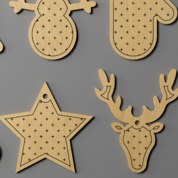 Intra απο ξύλο plywood 3mm-4mm πάχος – Μοναδικά Γιορτινά Στολίδια 033 Δίασταση  20x20 cm INTRAFABR-117653541 - Image 1