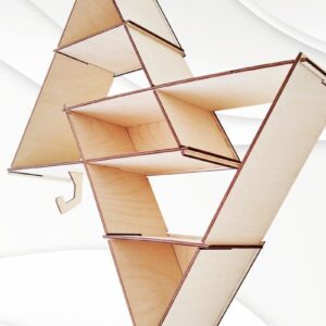 Intra απο ξύλο plywood 3mm-4mm πάχος – Μοναδικό  κοπής με λέιζερ ραφιού Trheeangle Δίασταση  20x20 cm INTRAFABR-102850845