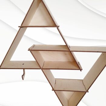 Intra απο ξύλο plywood 3mm-4mm πάχος – Μοναδικό  κοπής με λέιζερ ραφιού Trheeangle Δίασταση  20x20 cm INTRAFABR-102850845 - Image 3