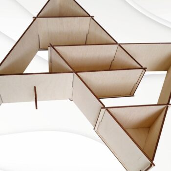 Intra απο ξύλο plywood 3mm-4mm πάχος – Μοναδικό  κοπής με λέιζερ ραφιού Trheeangle Δίασταση  20x20 cm INTRAFABR-102850845 - Image 6