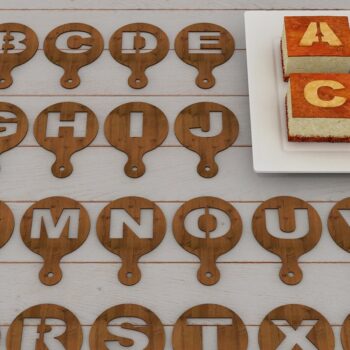 Intra απο ξύλο plywood 3mm-4mm πάχος – Στένσιλ μαγειρικής άνω γράμματα για DIY Δίασταση  20x20 cm INTRAFABR-42351620 - Image 2