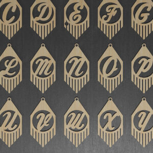 Intra απο ξύλο plywood 3mm-4mm πάχος – Αλφάβητο αρχείων σκουλαρίκι με κεφαλαία γράμματα Δίασταση  5x5 cm INTRAFABR-70222183