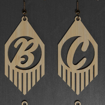 Intra απο ξύλο plywood 3mm-4mm πάχος – Αλφάβητο αρχείων σκουλαρίκι με κεφαλαία γράμματα Δίασταση  5x5 cm INTRAFABR-70222183 - Image 2