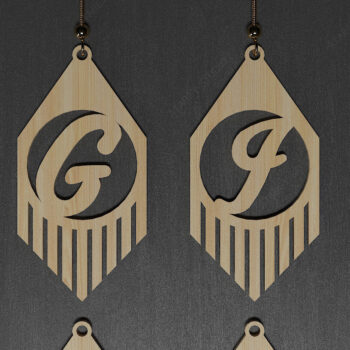 Intra απο ξύλο plywood 3mm-4mm πάχος – Αλφάβητο αρχείων σκουλαρίκι με κεφαλαία γράμματα Δίασταση  5x5 cm INTRAFABR-70222183 - Image 3