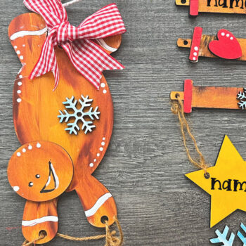 Intra απο ξύλο plywood 3mm-4mm πάχος – Ανάποδο Gingerbread Στολίδι Δίασταση  20x20 cm INTRAFABR-82640519 - Image 2