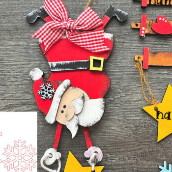 Intra απο ξύλο plywood 3mm-4mm πάχος – Ανάποδα Santa Ornament Laser Δίασταση  20x20 cm INTRAFABR-82640287 - Image 1
