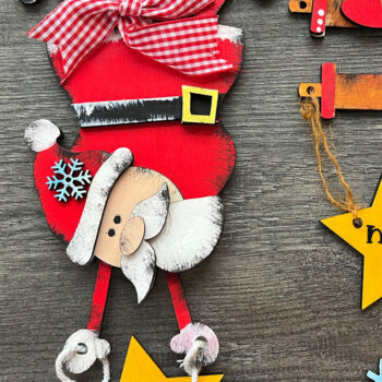 Intra απο ξύλο plywood 3mm-4mm πάχος – Ανάποδα Santa Ornament Laser Δίασταση  20x20 cm INTRAFABR-82640287 - Image 2