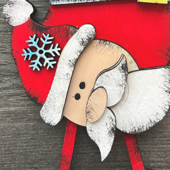 Intra απο ξύλο plywood 3mm-4mm πάχος – Ανάποδα Santa Ornament Laser Δίασταση  20x20 cm INTRAFABR-82640287 - Image 3