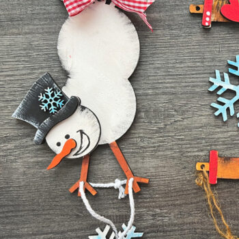 Intra απο ξύλο plywood 3mm-4mm πάχος – Ανάποδα Στολίδι Χιονάνθρωπος Laser Δίασταση  20x20 cm INTRAFABR-82638917 - Image 2