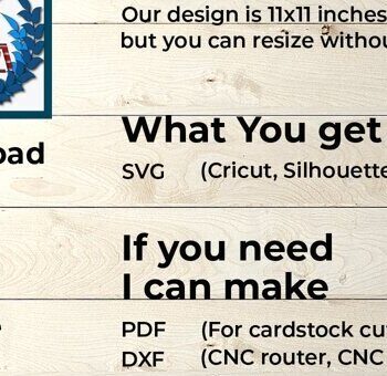 Intra απο ξύλο plywood 3mm-4mm πάχος – USA 3d Shadowbox, USA Multilayered Δίασταση  20x20 cm INTRAFABR-78798894 - Image 3