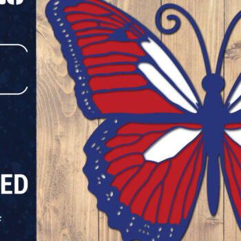 Intra απο ξύλο plywood 3mm-4mm πάχος – ΗΠΑ 4 Ιουλίου με στρώσεις πεταλούδας Δίασταση  20x20 cm INTRAFABR-125322687 - Image 1