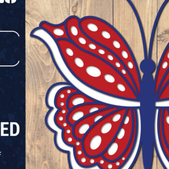 Intra απο ξύλο plywood 3mm-4mm πάχος – ΗΠΑ 4 Ιουλίου με στρώσεις πεταλούδας Δίασταση  20x20 cm INTRAFABR-125322808 - Image 1