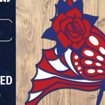 Intra απο ξύλο plywood 3mm-4mm πάχος – ΗΠΑ 4 Ιουλίου με στρώσεις πεταλούδας Δίασταση  20x20 cm INTRAFABR-125322826 - Image 1