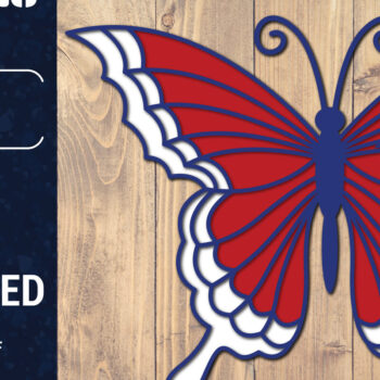 Intra απο ξύλο plywood 3mm-4mm πάχος – ΗΠΑ 4 Ιουλίου με στρώσεις πεταλούδας Δίασταση  20x20 cm INTRAFABR-125322856 - Image 1