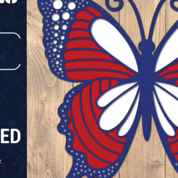 Intra απο ξύλο plywood 3mm-4mm πάχος – ΗΠΑ 4 Ιουλίου με στρώσεις πεταλούδας Δίασταση  20x20 cm INTRAFABR-125322889 - Image 1