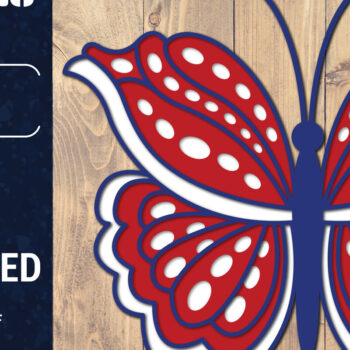 Intra απο ξύλο plywood 3mm-4mm πάχος – ΗΠΑ 4 Ιουλίου με στρώσεις πεταλούδας Δίασταση  20x20 cm INTRAFABR-125322585 - Image 1