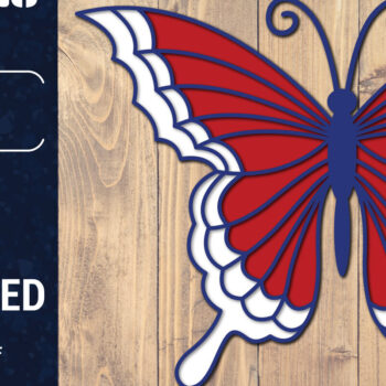 Intra απο ξύλο plywood 3mm-4mm πάχος – ΗΠΑ 4 Ιουλίου με στρώσεις πεταλούδας Δίασταση  20x20 cm INTRAFABR-125322600 - Image 1