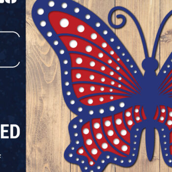 Intra απο ξύλο plywood 3mm-4mm πάχος – ΗΠΑ 4 Ιουλίου με στρώσεις πεταλούδας Δίασταση  20x20 cm INTRAFABR-125322635 - Image 1