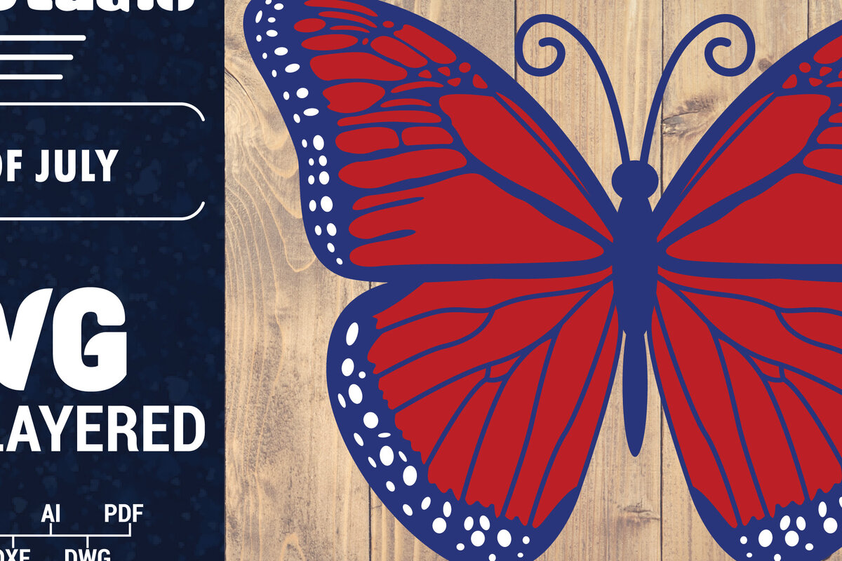 Intra απο ξύλο plywood 3mm-4mm πάχος – ΗΠΑ 4 Ιουλίου με στρώσεις πεταλούδας Δίασταση  20x20 cm INTRAFABR-125322652