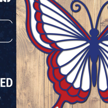 Intra απο ξύλο plywood 3mm-4mm πάχος – ΗΠΑ 4 Ιουλίου με στρώσεις πεταλούδας Δίασταση  20x20 cm INTRAFABR-125322516 - Image 1