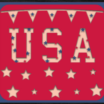 Intra απο ξύλο plywood 3mm-4mm πάχος – ΗΠΑ - 4 Ιουλίου 3D Paper Cut Δίασταση  20x20 cm INTRAFABR-97653150 - Image 2