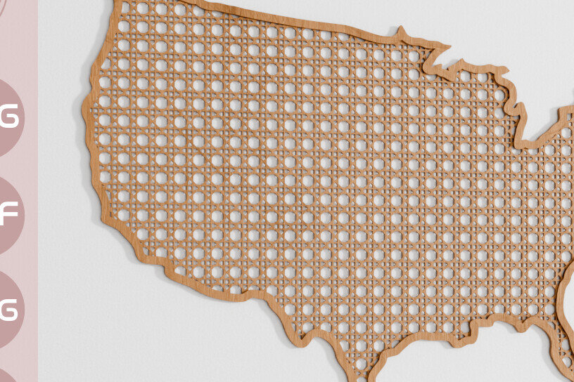 Intra απο ξύλο plywood 3mm-4mm πάχος – ΗΠΑ Country Rattan Χάρτης Διακόσμηση Δίασταση  20x20 cm INTRAFABR-105771648