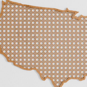 Intra απο ξύλο plywood 3mm-4mm πάχος – ΗΠΑ Country Rattan Χάρτης Διακόσμηση Δίασταση  20x20 cm INTRAFABR-105771648 - Image 2