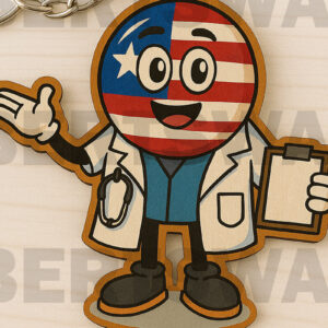 Intra απο ξύλο plywood 3mm-4mm πάχος – USA Doctor Keychain Δίασταση  5x5 cm INTRAFABR-122934378