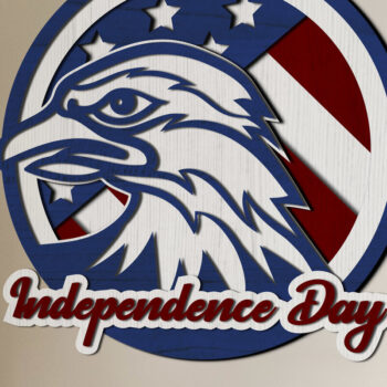 Intra απο ξύλο plywood 3mm-4mm πάχος – USA Eagle, Ημέρα Ανεξαρτησίας, 4 Ιουλίου Δίασταση  20x20 cm INTRAFABR-72745335 - Image 1