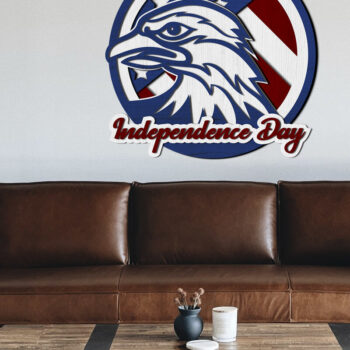 Intra απο ξύλο plywood 3mm-4mm πάχος – USA Eagle, Ημέρα Ανεξαρτησίας, 4 Ιουλίου Δίασταση  20x20 cm INTRAFABR-72745335 - Image 3