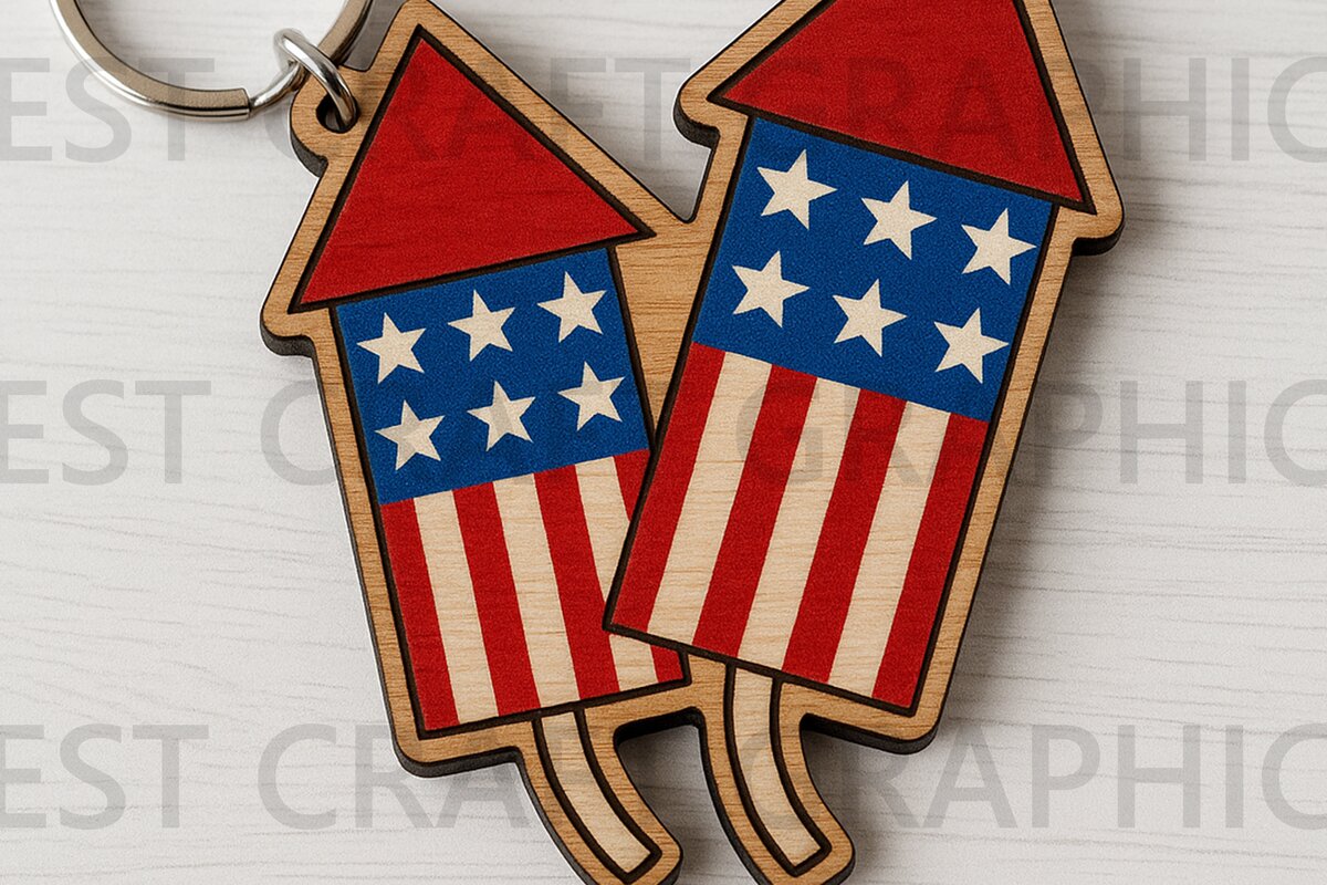 Intra απο ξύλο plywood 3mm-4mm πάχος – Μπρελόκ USA Fireworks Δίασταση  5x5 cm INTRAFABR-122937401