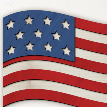 Intra απο ξύλο plywood 3mm-4mm πάχος – Διακοσμητικό πρότυπο κοπής λέιζερ σημαία ΗΠΑ Δίασταση  40x30 cm INTRAFABR-97478861 - Image 2