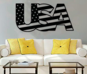 Intra απο ξύλο plywood 3mm-4mm πάχος – Αρχεία κοπής με λέιζερ ς τέχνης τοίχου USA Flag Δίασταση  40x30 cm INTRAFABR-69863154 - Image 4