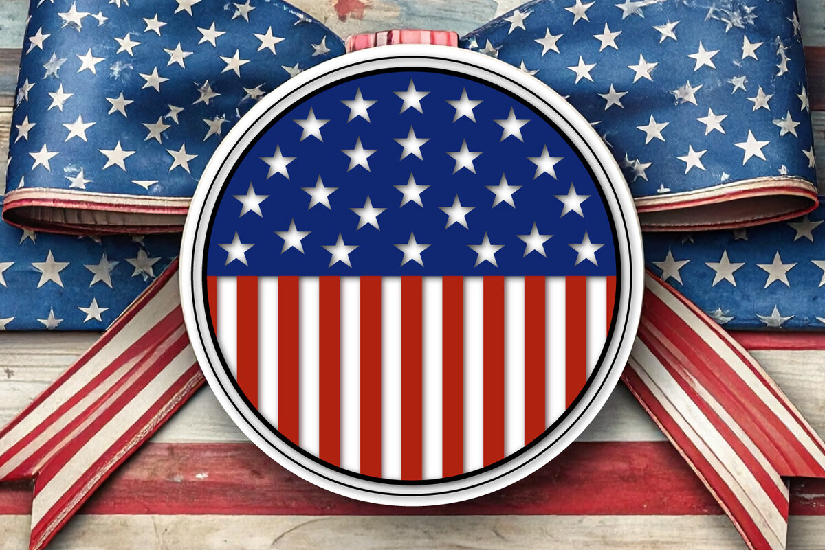 Intra απο ξύλο plywood 3mm-4mm πάχος –  κρεμάστρας πινακίδων στρογγυλής πόρτας σημαίας ΗΠΑ Δίασταση  20x20 cm INTRAFABR-123523513