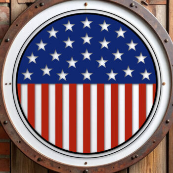 Intra απο ξύλο plywood 3mm-4mm πάχος –  κρεμάστρας πινακίδων στρογγυλής πόρτας σημαίας ΗΠΑ Δίασταση  20x20 cm INTRAFABR-123523513 - Image 4