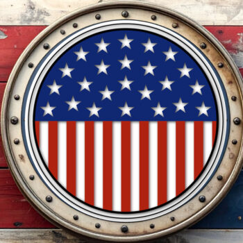 Intra απο ξύλο plywood 3mm-4mm πάχος –  κρεμάστρας πινακίδων στρογγυλής πόρτας σημαίας ΗΠΑ Δίασταση  20x20 cm INTRAFABR-123523513 - Image 5