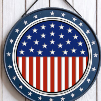 Intra απο ξύλο plywood 3mm-4mm πάχος –  κρεμάστρας πινακίδων στρογγυλής πόρτας σημαίας ΗΠΑ Δίασταση  20x20 cm INTRAFABR-123523513 - Image 6