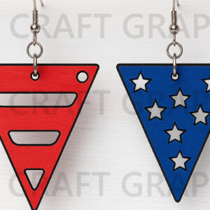 Intra απο ξύλο plywood 3mm-4mm πάχος – Τρίγωνα σκουλαρίκια USA Flag Δίασταση 5x5 cm INTRAFABR-122654982