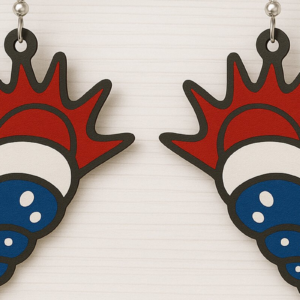 Intra απο ξύλο plywood 3mm-4mm πάχος – USA Flame Shell Σκουλαρίκια Δίασταση  5x5 cm INTRAFABR-123080615