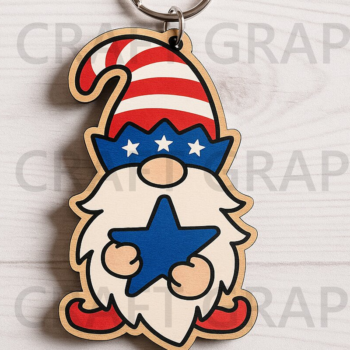 Intra απο ξύλο plywood 3mm-4mm πάχος – USA Gnome με Star Δίασταση  20x20 cm INTRAFABR-122937848 - Image 1