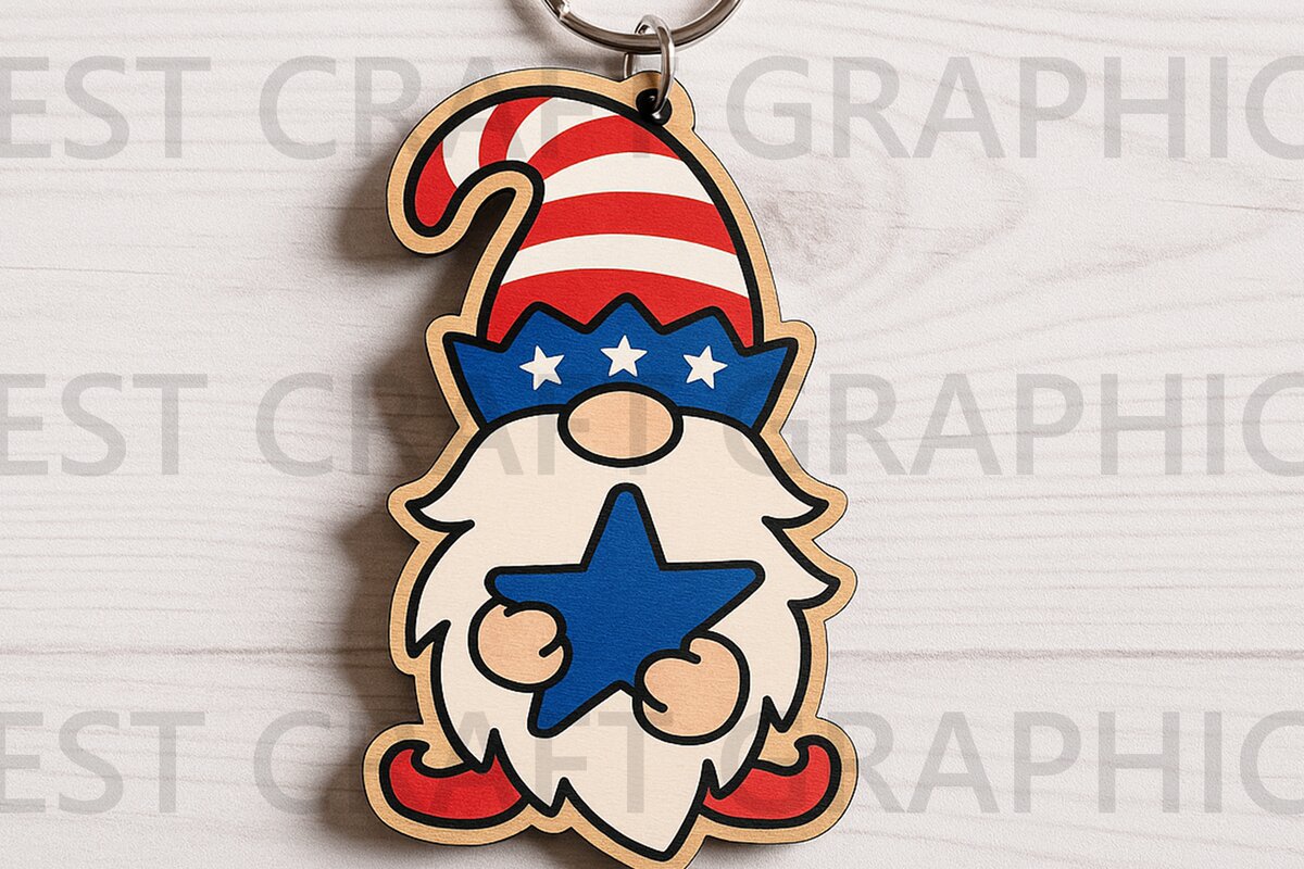 Intra απο ξύλο plywood 3mm-4mm πάχος – USA Gnome με Star Δίασταση  20x20 cm INTRAFABR-122937848