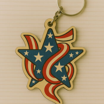 Intra απο ξύλο plywood 3mm-4mm πάχος – Μπρελόκ ΗΠΑ Δίασταση  5x5 cm INTRAFABR-122736758 - Image 1