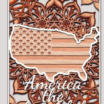 Intra απο ξύλο plywood 3mm-4mm πάχος – Χάρτης με στρώσεις ΗΠΑ Δίασταση  20x20 cm INTRAFABR-29999780 - Image 2