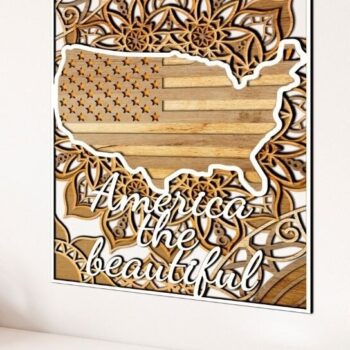 Intra απο ξύλο plywood 3mm-4mm πάχος – Χάρτης με στρώσεις ΗΠΑ Δίασταση  20x20 cm INTRAFABR-29999780 - Image 3