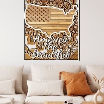 Intra απο ξύλο plywood 3mm-4mm πάχος – Χάρτης με στρώσεις ΗΠΑ Δίασταση  20x20 cm INTRAFABR-29999780 - Image 5